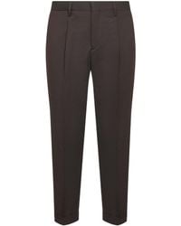 D 40 - Wool Blend Flannel Tiberio Trousers - Lyst
