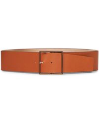 Max Mara - Tan Calf Leather Mxaginnico Wide Belt - Lyst