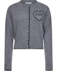 Chloé - Divine Wool And Cashmere Knit Embroidered Cardigan - Lyst