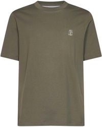 Brunello Cucinelli - Camouflage Cotton Jersey Logo Crewneck T-Shirt - Lyst