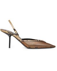 Saint Laurent - And Mesh And Python Slingback Pumps - Lyst