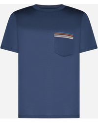 Paul Smith - Striped Pocket Cotton T-Shirt - Lyst