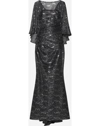 Talbot Runhof - Sequined Lame' Evening Dress - Lyst