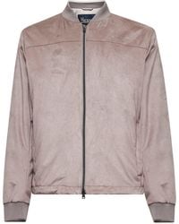 Herno - Dove Suede Effect Bomber Jacket - Lyst