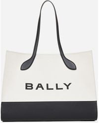 Bally - Logo Canvas And Leather Tote Bag - Lyst