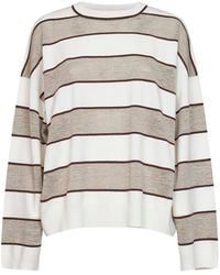 Brunello Cucinelli - Sparkling Stripes Knit Jumper - Lyst