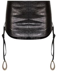 AINT EIJA - Stretch Waxed Faux-Leather Frizzante Mini Skirt - Lyst