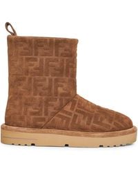 Fendi - Ff Suede Apres Chic Low Boots - Lyst
