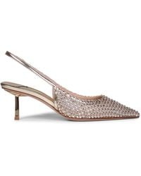 Le Silla - Platinum Gilda 60 Mm Jewelled Slingbacks - Lyst
