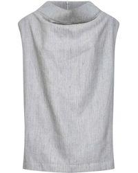 Batakovic - Linen And Wool Chevron Long Sleeveless Top - Lyst