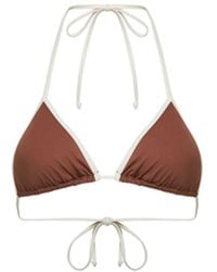 MC2 Saint Barth - Lycra Leah String Triangle Bikini Top With Contrasting Trim - Lyst