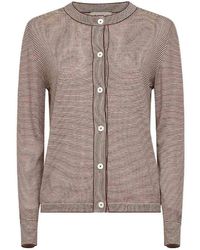 Blanca Vita - Thin-Striped Tasmania Wool Knit Cardigan - Lyst