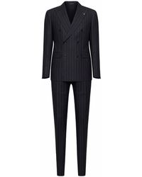 Tagliatore - Dark Pinstriped Virgin Wool Vesuvio Double-Breasted Suit - Lyst