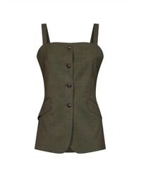 Max Mara - Khaki Glen Plaid Wool Mxmbacca Vest - Lyst