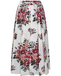 Dolce & Gabbana - Flower Bouquet-Print Poplin Midi Skirt - Lyst