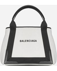 Balenciaga - Navy Cabas Canvas Small Bag - Lyst