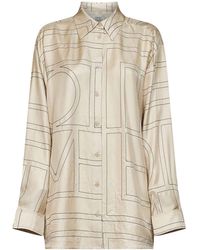 TOTEME - Monogram Silk Classic Shirt - Lyst