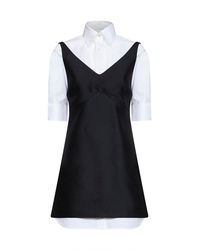 Balenciaga - Wool And Silk Blend Mini Hybrid Shirt Dress - Lyst