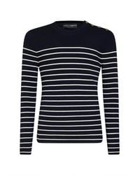 Dolce & Gabbana - And Virgin Wool Knit Striped Crewneck Sweater - Lyst