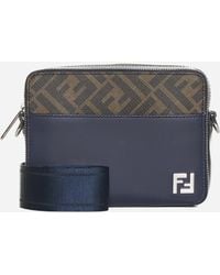 Fendi - Leather And Ff Fabric Camera Bag - Lyst