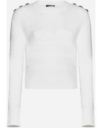 Balmain - Logo Viscose-blend Sweater - Lyst