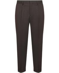 D 40 - Wool Blend Flannel Tiberio Trousers - Lyst