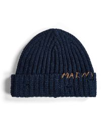 Marni - Knit Hand-Stitched Logo Beanie - Lyst