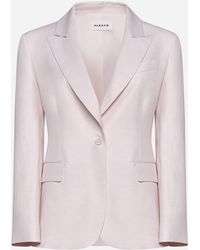 P.A.R.O.S.H. - Raisa Viscose And Linen Single-Breasted Blazer - Lyst
