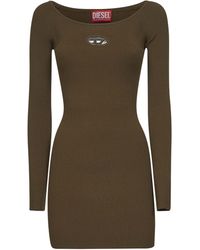 DIESEL - Ribbed Viscose M-Vera Minidress - Lyst