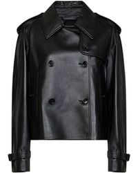 Burberry - Leather Mayfair Cropped Trench Jacket - Lyst