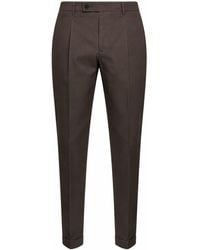 D 40 - Stretch Cotton Blend Slim Carrot Trousers - Lyst