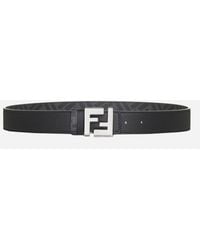 Fendi Logo Plaque Reversible Belt - White