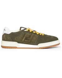 Fendi - Moss Suede Match Low-Top Sneakers - Lyst