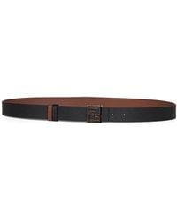 Fendi - And Dark Leather 30 Mm Reversible Ff Belt - Lyst