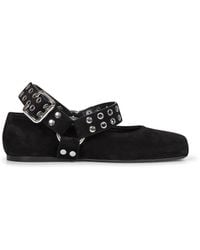 Alaïa - Suede Ballet Flats 'Biker' - Lyst