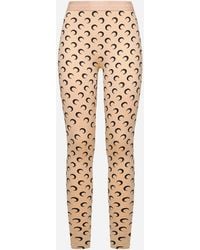 Marine Serre - Beige Moon Jersey Stirrup leggings - Lyst