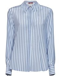 Max Mara - Light Crêpe De Chine Mstflirt Striped Shirt - Lyst