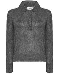 Chloé - Alpaca-Blend Brushed Polo Shirt For - Lyst
