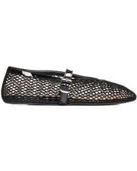 Alaïa - Rhinestone-Embellished Leather Ballet Flats - Lyst