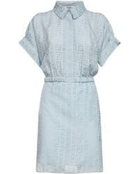 Fendi - Light Burnout Silk Blend Mini Shirt Dress - Lyst