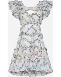 Needle & Thread - Dancing Daisies Cotton Mini Dress - Lyst