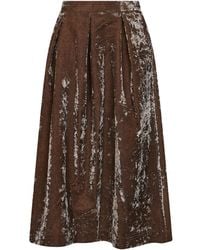 Uma Wang - Dark Rose Velvet Gomes Midi Skirt<Br - Lyst
