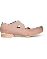 Uma Wang - Vintage-Effect Leather Ballet Flats - Lyst