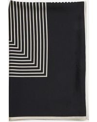 Centered monogram silk scarf black – TOTEME
