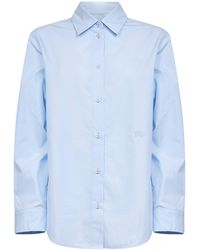 Burberry - Light Cotton Poplin Formal Shirt With Check Trims - Lyst