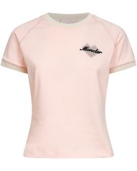 Moncler - Light Stretch Jersey Logo And Heart T-Shirt - Lyst