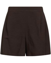 Blanca Vita - Moka Viscose And Linen Pinxy Shorts<Br - Lyst