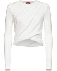 DIESEL - Ribbed Jersey T-Asay-Pl Long-Sleeved T-Shirt - Lyst
