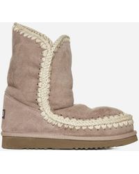Mou - Eskimo Suede And Shearling Ankle Boots - Lyst