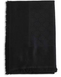 Gucci - Gg Wool And Silk Jacquard Shawl - Lyst